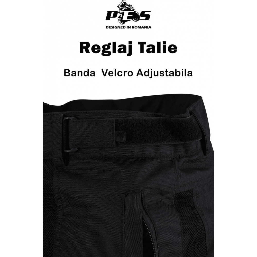 PES Summer Motorcycle Pants with Level 2 Knee and Hip Protectors, AA Rated, Black